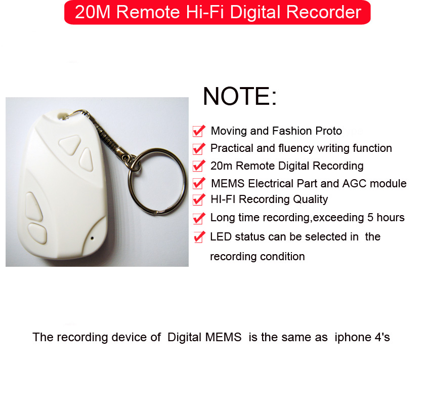  20M Remote Hi-Fi Digital Recorder pick-up element is the same as apple component supplier 